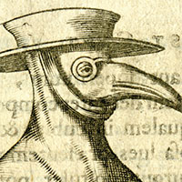 Illustrated character with glasses and a beak.