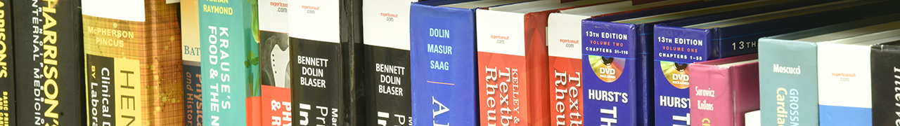 Computers on desks in the Lister Hill Library at University Hospital