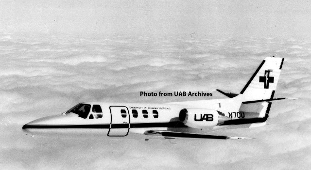 The UAB medical jet in air