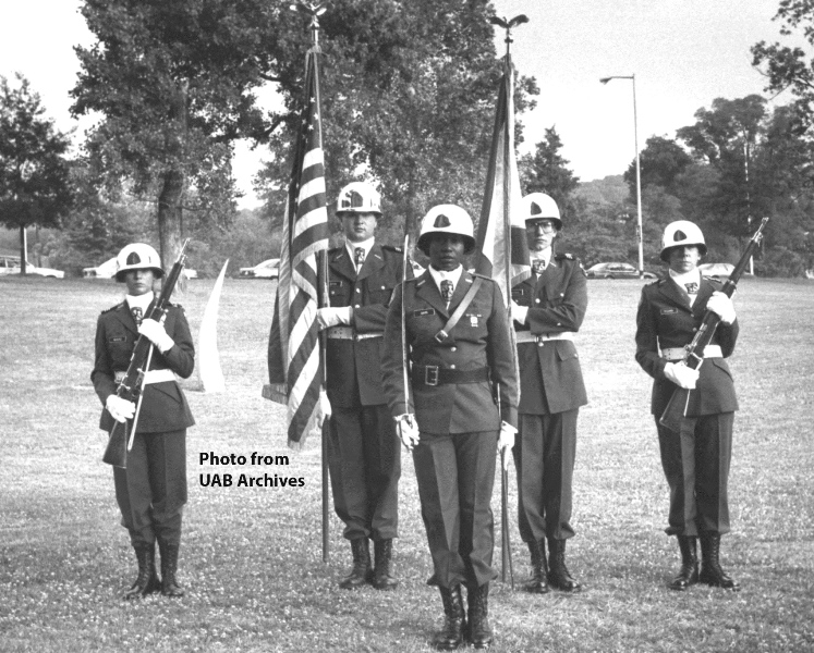 Members of the ROTC Color Gaurd stand at attention