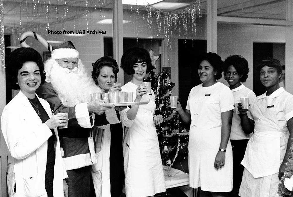 Hospital Staff with Santa Claus, 1967